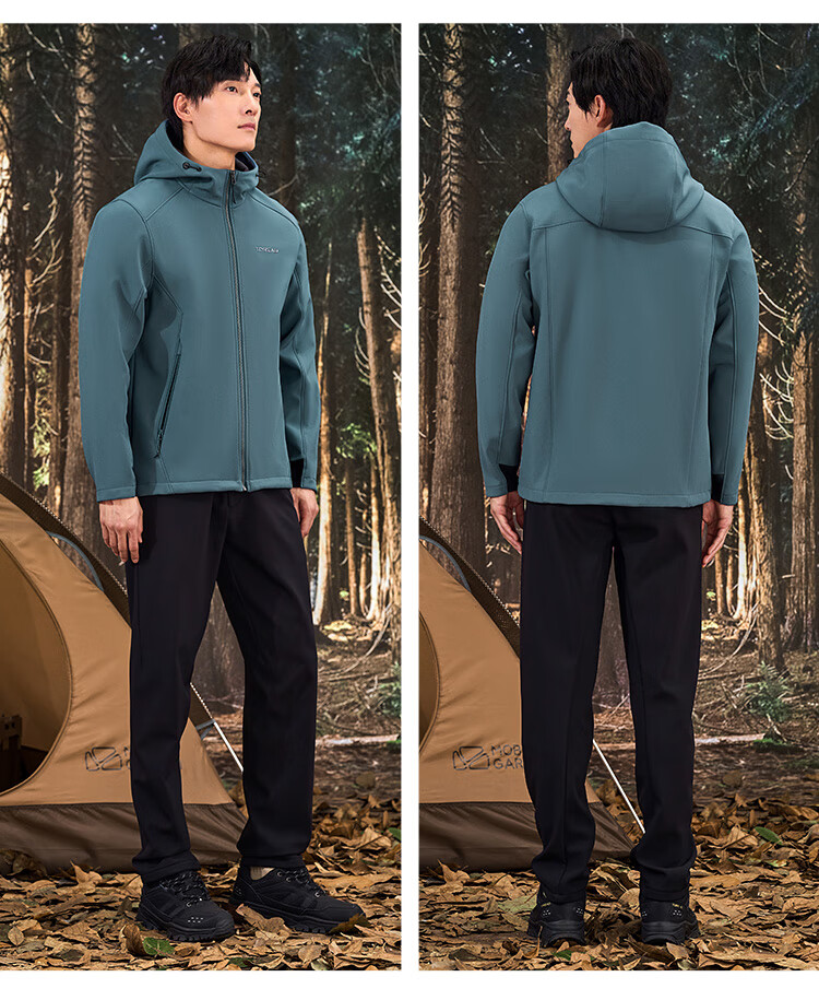 TOREAD Men's Soft Shell Jacket, Autumn And Winter Outdoor Windproof Warm Fleece-Lined Soft Shell Coat, Hiking Travel Jacket, Mountaineering Outerwear 21