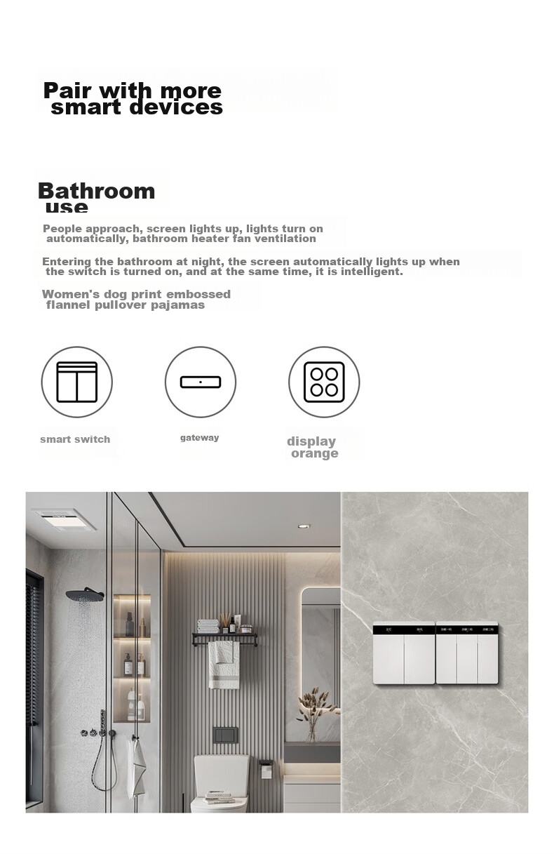 Linptech Smart Screen Switch E2 Lite Customizable Button Names Integrated with Mijia APP Zero Fire Three-Button White 11