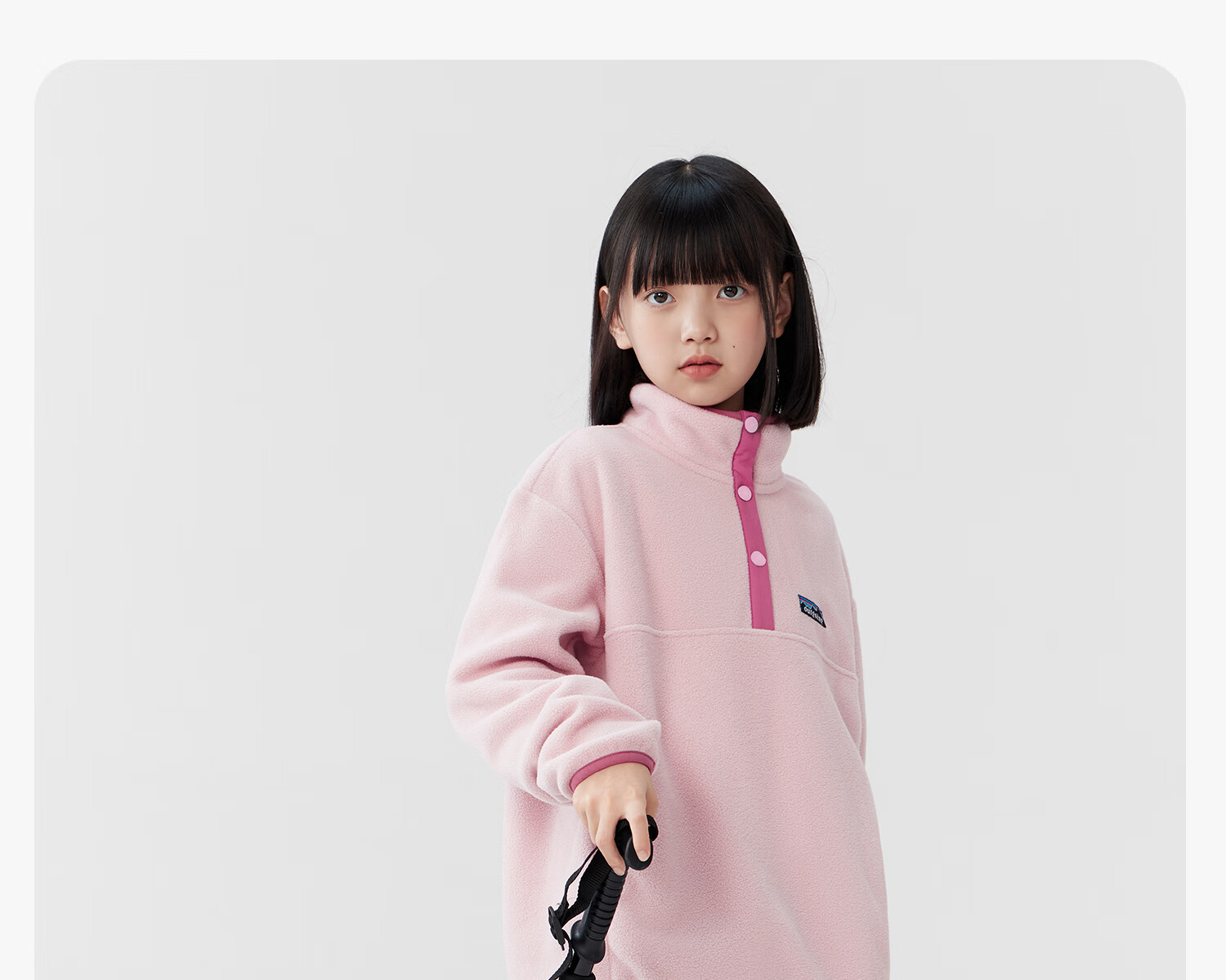 Zuo Xi Girls' Fleece Sweatshirt 2025 New Children's Winter Stand Collar Anti-Static Jacket Pink 120 15