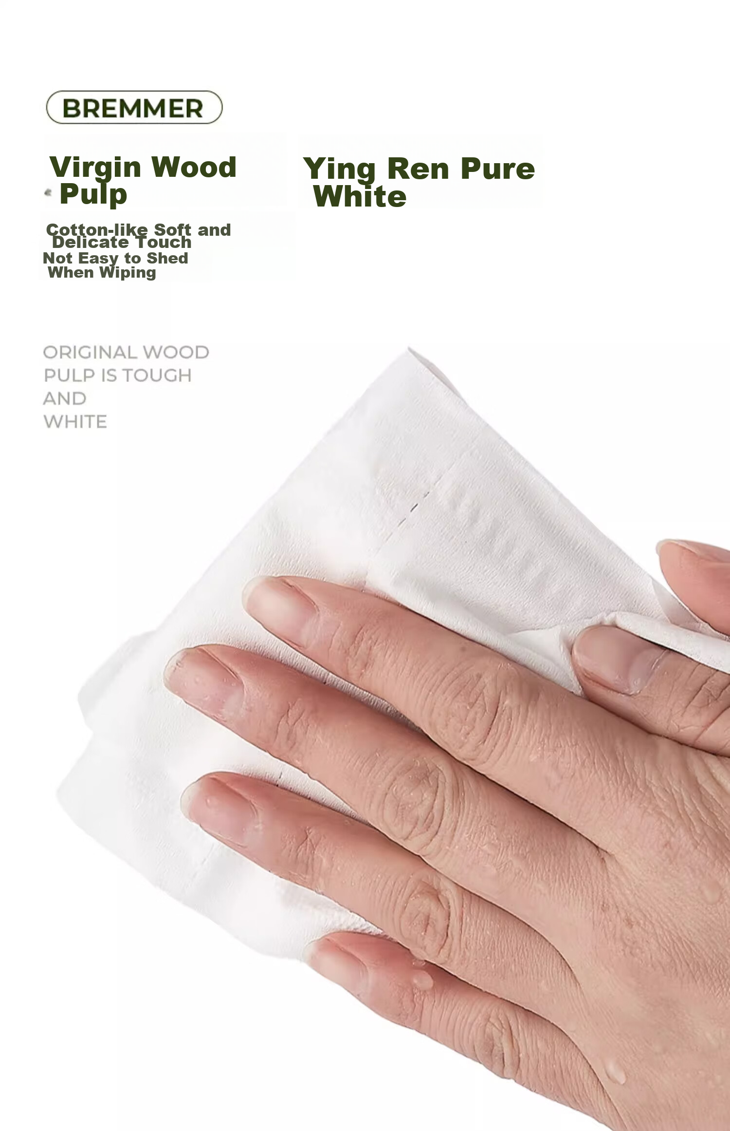 BREMMER Core Roll Toilet Paper, 4-Ply, 600g*12 Rolls, Thick Large Roll, for Hotels, Bathrooms, Home Use, Commercial Grade, Whole Box 3