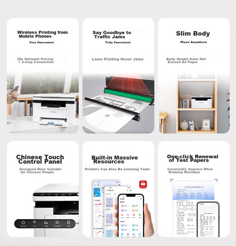 PANTUM M6202W Youth Edition Laser Printer All-In Copier Scanner for Home Wireless Mobile Printing Student Homework Printer 3