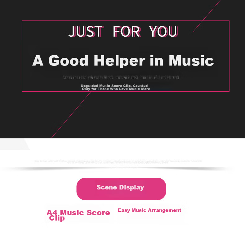 Jindeli Music Folder, Piano Sheet Music Folder, Editable Score Folder, A4 File Folder, Guitar Sheet Music Folder, Black, 1 Pack CF230 13