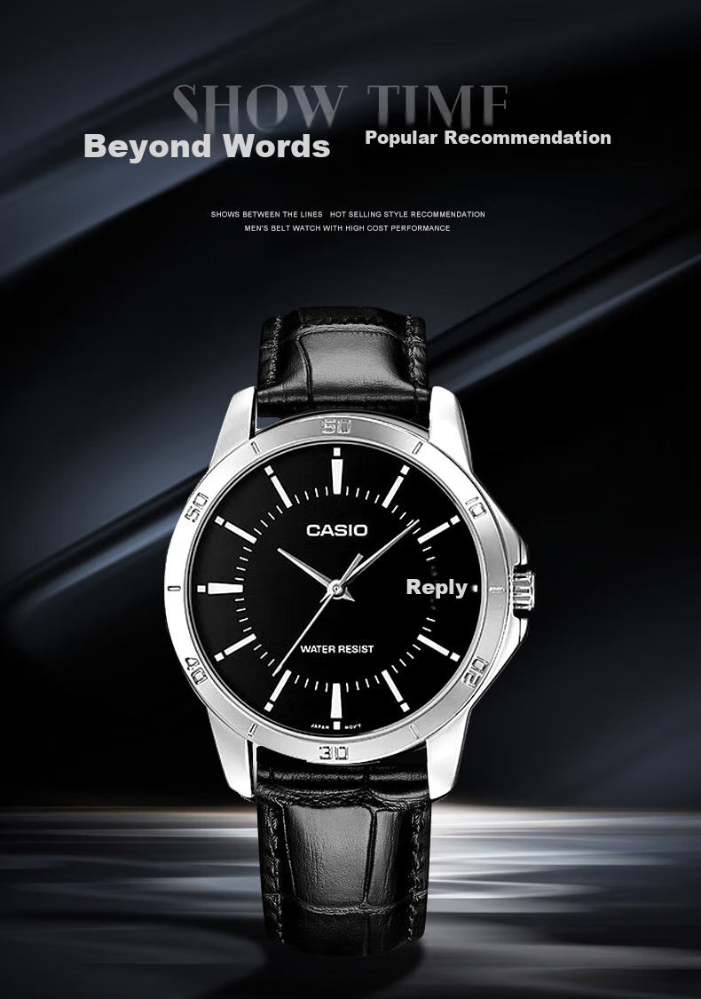 Casio Men's Watch, Business Commute Waterproof Three-Eye Pointer, Student Quartz Watch Gift for Boyfriend MTP-VT01L 9