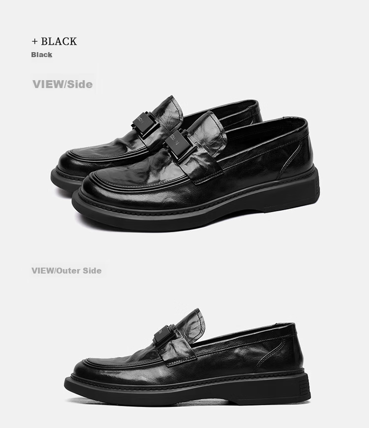 Goldlion Men's Loafers, Stylish And Comfortable Slip-On Business Casual Shoes, G508310294AAB, Black, Size 42 14