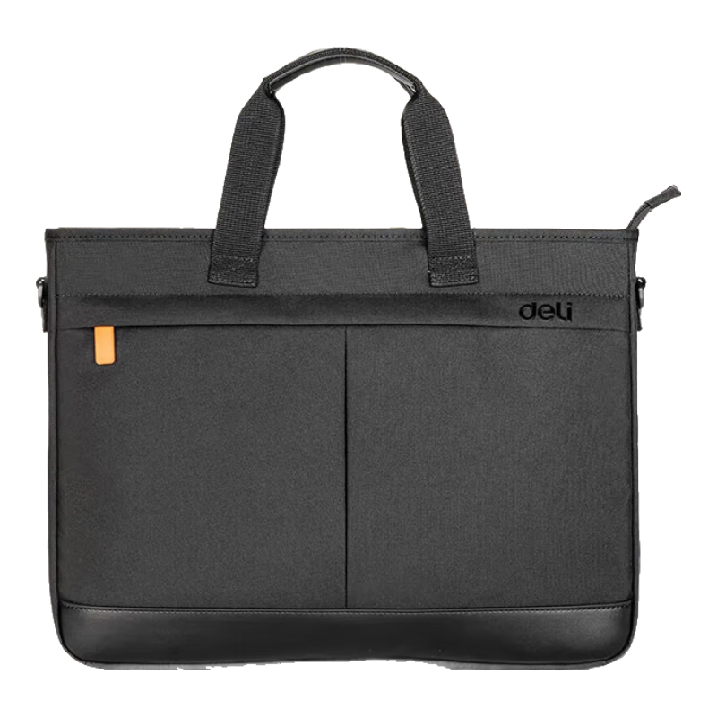 Deli (Deli) Thickened 3D Office Handbag/conference Bag/business Bag/briefcase with Zipper, Men's Portable Briefcase, URINO Series Black