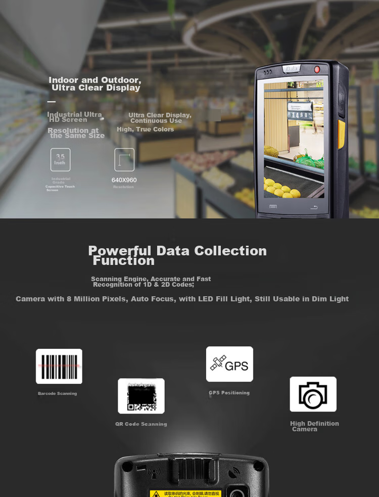 IData 95WPro Handheld Data Terminal PDA, Android Industrial Smartphone, Barcode Scanner, Android ERP Inventory Machine for Inbound And Outbound Stocktaking, Two-Dimensional Wireless Scanning RF Gun Yingda 3