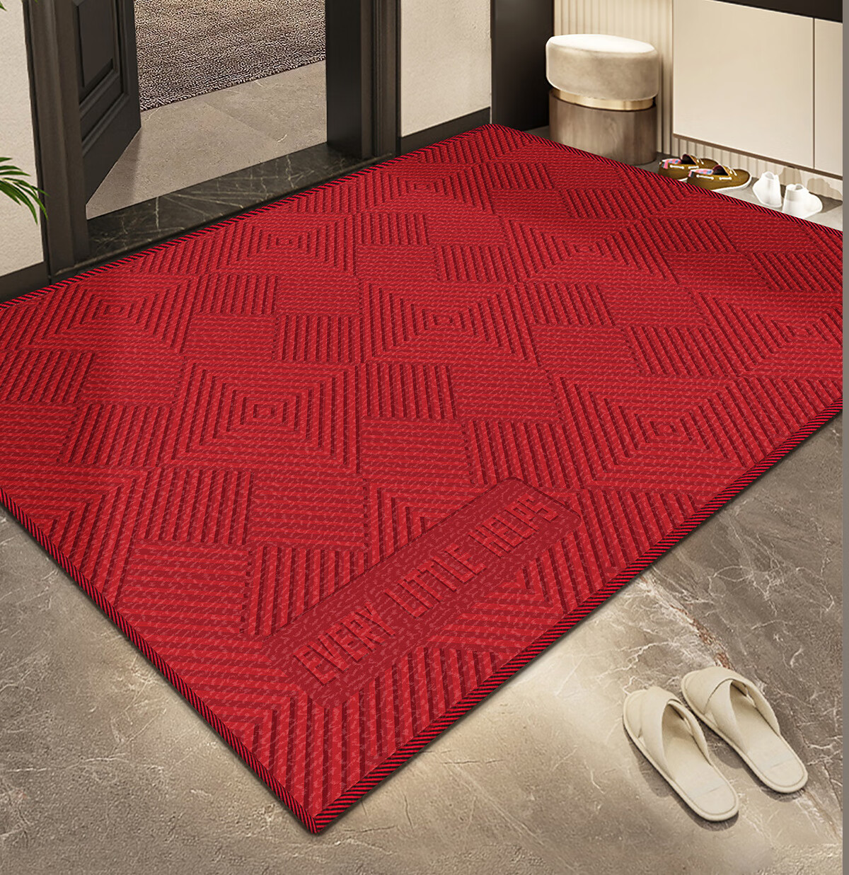 Huaxu Entrance Door Mat, Indoor Doorway Mat, Foyer Entrance Hallway Outdoor Non-Slip Mat - Elegant 80*120CM 18