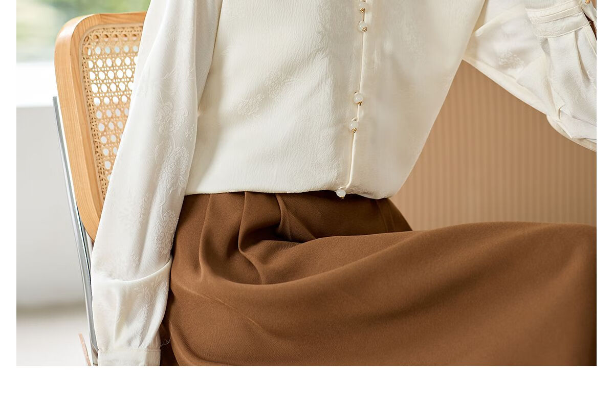 Chushen Spring And Autumn New Chinese-Style Long-Sleeve Shirt for Women, Suitable for New Year's Party Outfit, Oriental Minimalist Luxury Style Blouse Top S143C2003 18