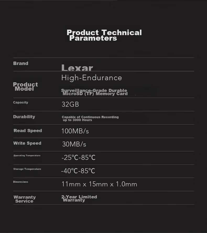 Lexar 32GB TF (MicroSD) Memory Card, C10 UHS-I, Read Speed 100MB/s, Highly Durable, for Dash Cam & Security Monitoring 5