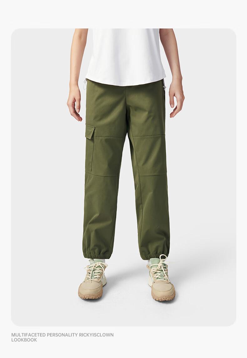 TECTOP Outdoor Lightweight Casual Pants, Couple's Loose-Fit Trousers 2412293XX Men's Classic Black L 35