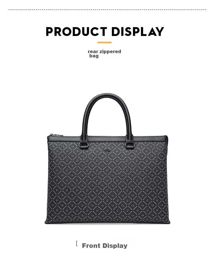 Goldlion Business Briefcase, Stylish PVC Men's Bag, Laptop Bag with Large Capacity, Horizontal Style Handbag, Birthday Gift 13