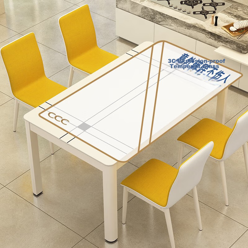 Fanshe Dining Table And Chairs Set, Living Room Home Dining Table for 4-6 People, Suitable for Rental Apartments And Small Homes