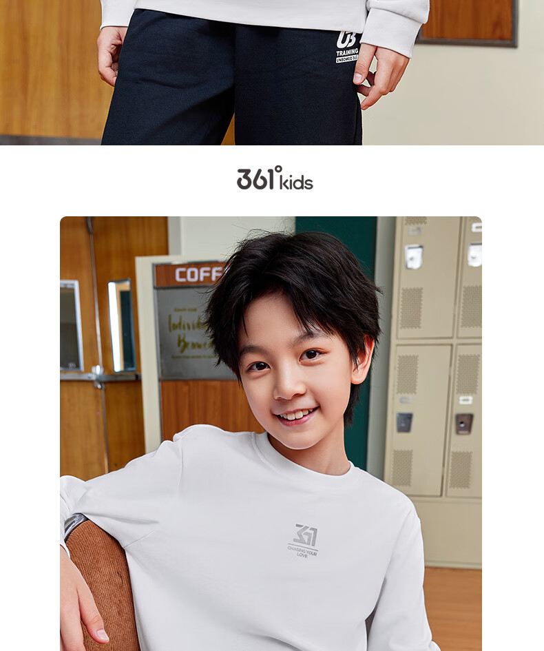 361° Children's Sweatshirt, Spring And Autumn, Boys And Girls 3-14 Years Old, Versatile School Sports Pullover Hoodie, Black, Size 170 9