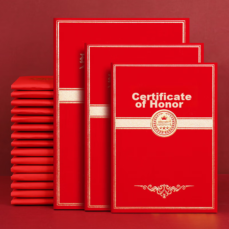 Faramon Red Foil Stamped Honor Certificate A4 Award Certificate Corporate Award Certificate Completion Certificate (10 Books with 15 Inserts) Paper Version 6K