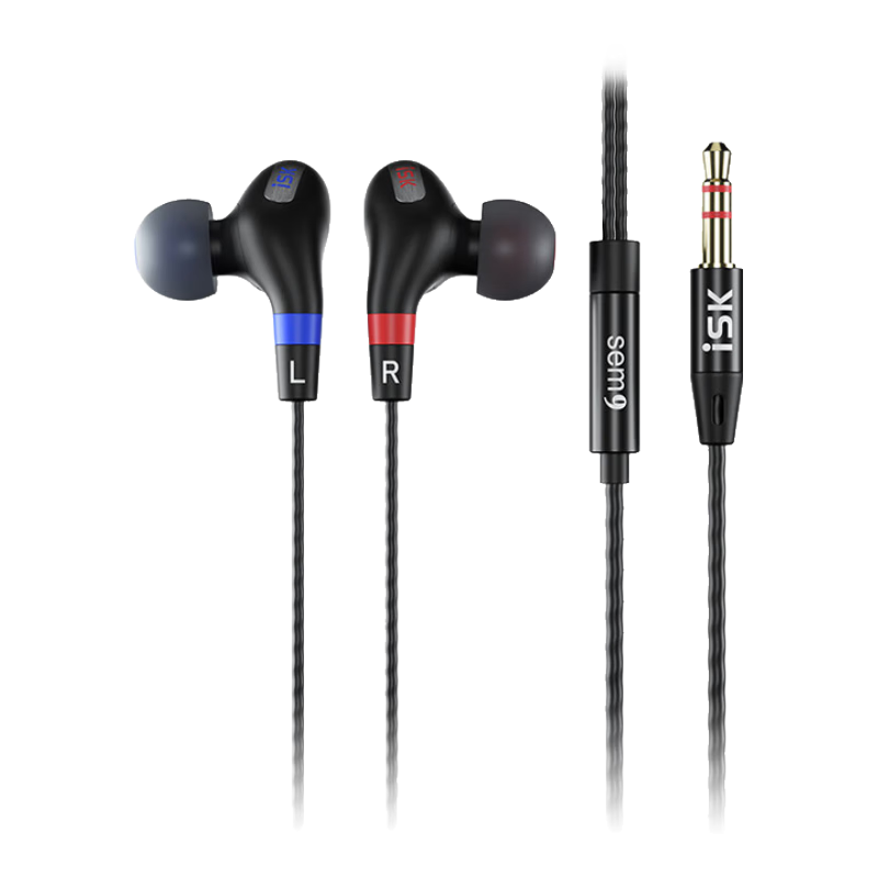 ISK SEM9 Wired Monitoring Earphones In-Ear Professional Live Streaming High-Fidelity HIFI Small Earphones for Karaoke Gaming Music Sleep Deep Bass Mobile Computer Sound Card Universal Earplugs