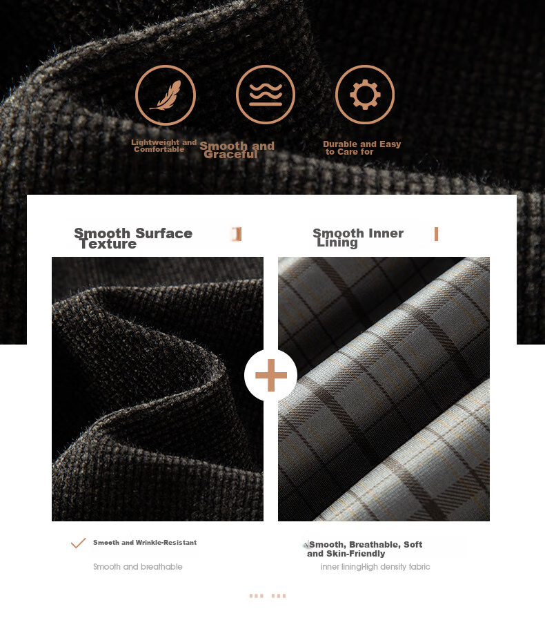 Baocaiyang Dad's Woolen Coat for Men, Spring And Autumn Thick Lapel Business Suit Jacket for Middle-Aged And Elderly 5