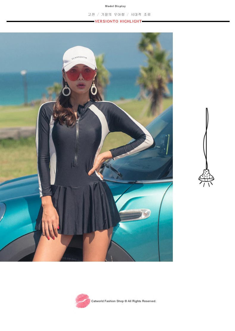 DK Swimsuit for Women, Small Chest, Sexy Push-Up, Korean Style, Conservative, Tummy Control, Slimming One-Piece Swimwear for Hot Springs, Black, XXL 6