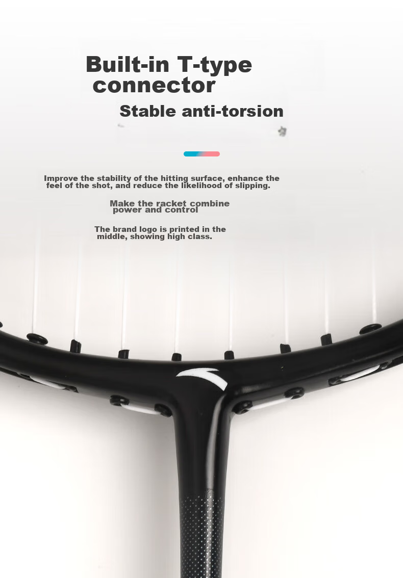 ANTA Professional Carbon Fiber Badminton Racket, Ultra-Light And Durable Single Racket for Competition, Deep Blue Color, Model 638-1 7