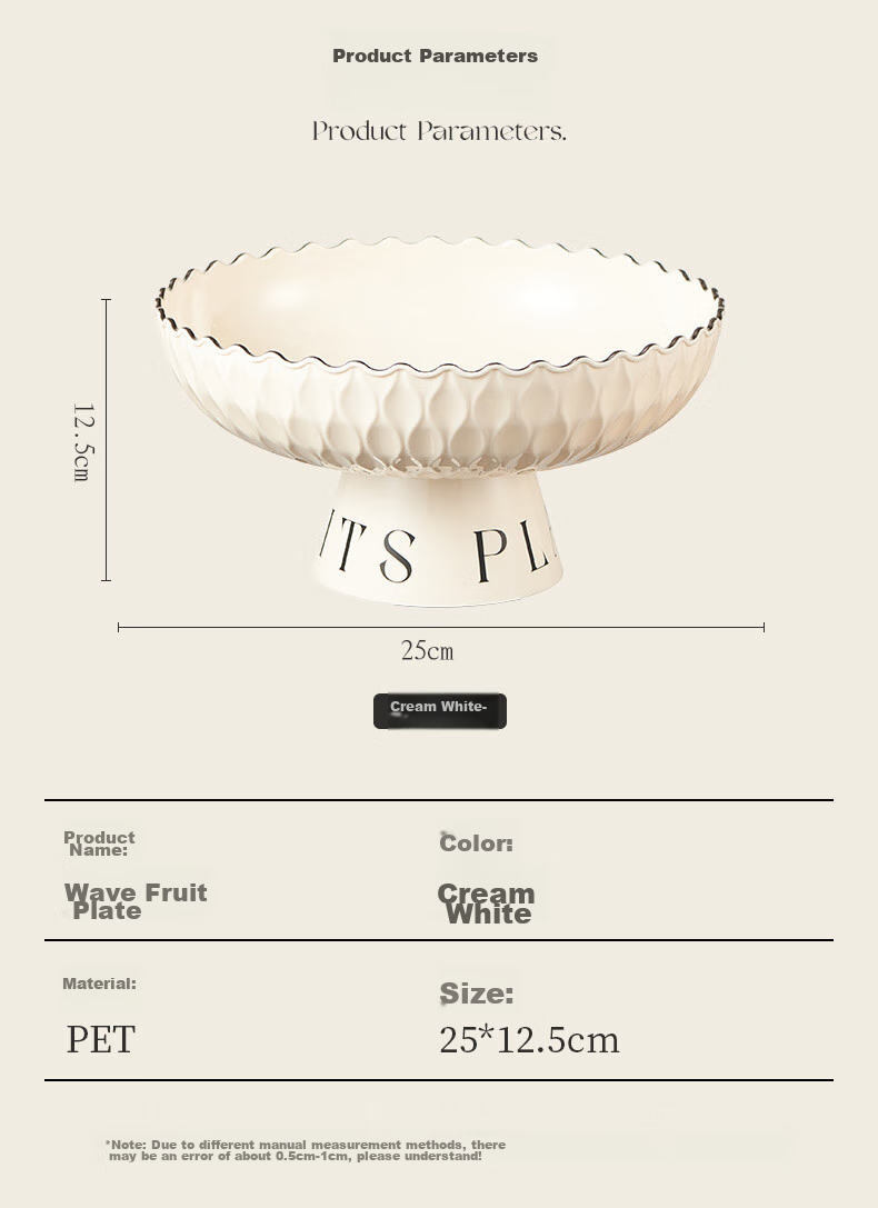 YIJUKE Fruit Bowl Draining Basket, Living Room Coffee Table Dried Fruit Plate, Candy Display Tray, Luxurious And High-End 8