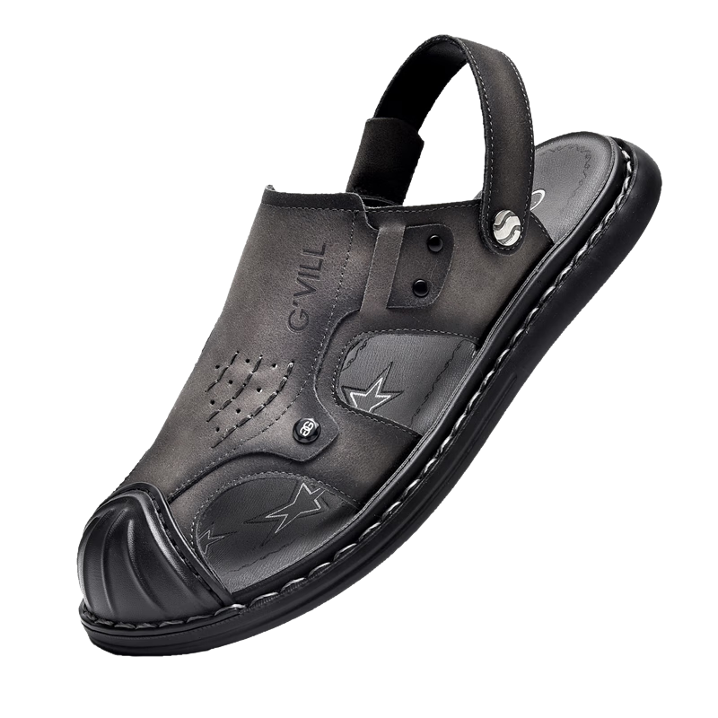 Guizhibu Summer New Outdoor Closed-Toe Sandals Breathable Thick-Soled Non-Slip Beach Shoes Casual Shoes G303 Gray 42