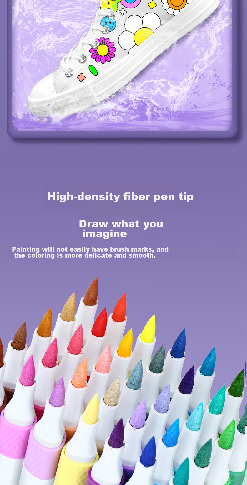 GRASP Acrylic Markers, 60 Colors, Soft Tip, Large Capacity, Stackable, Watercolor Pens, Skin-Friendly, Washable, Drawing Brushes, Children's Doodle Painting DIY, Birthday Gift for Boys And Girls 12