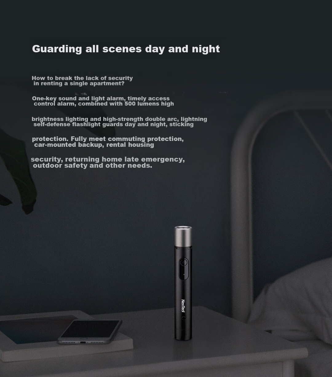 NexTool Thunderbolt Dual-Arc High-Intensity Self-Defense Flashlight, Outdoor Portable One-Key Sound And Light Alarm, Type-C Emergency Light 3