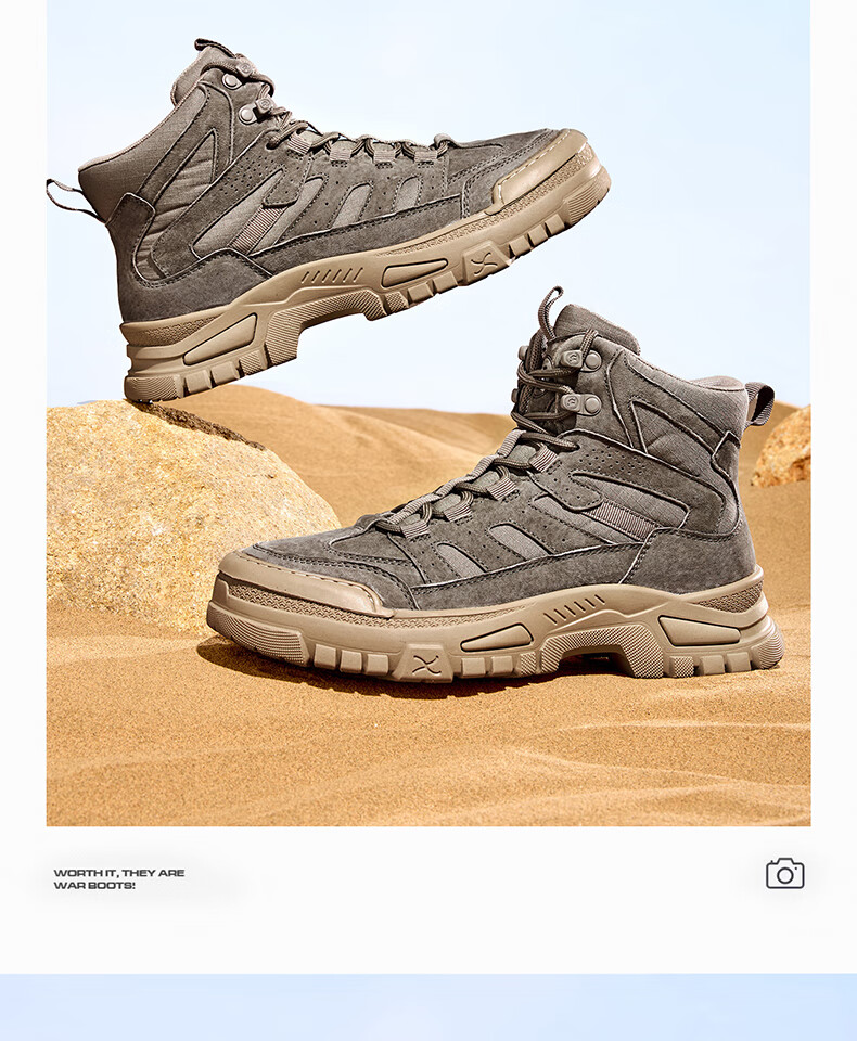 CAMEL Brand Outdoor Casual Hiking Shoes, Work Boots, Thick-Soled Martin Boots for Men And Women, P14W342609, Aiersha, Size 42 7