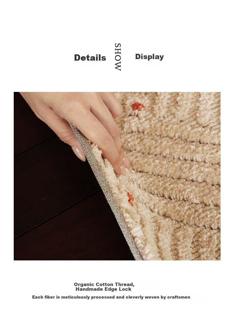 Keecy French Vintage Rug, Living Room Retro Luxury New Style Bedroom Cream-Colored High-End Home Bedroom Carpet 23