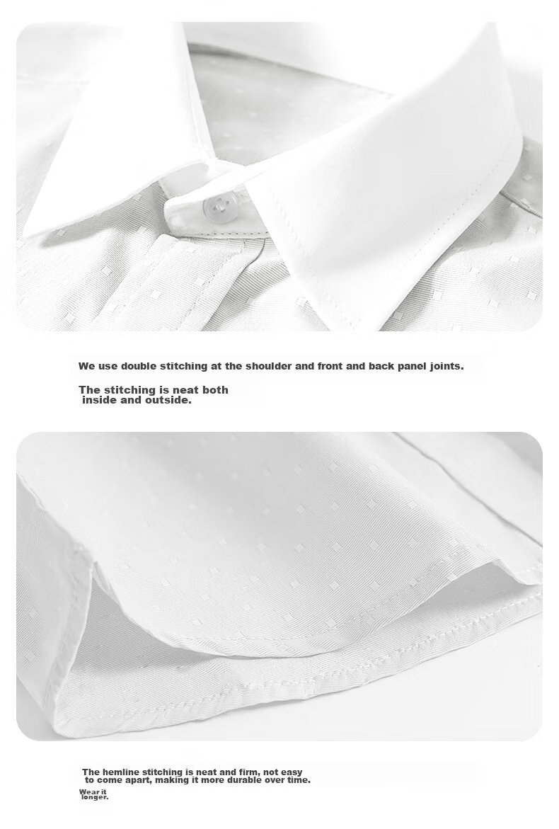 Luomeng White Long-Sleeve Shirt for Boys And Girls, Children's Spring And Autumn Shirt for Performances, White Long-Sleeve Shirt with Pocket, Size 130 18