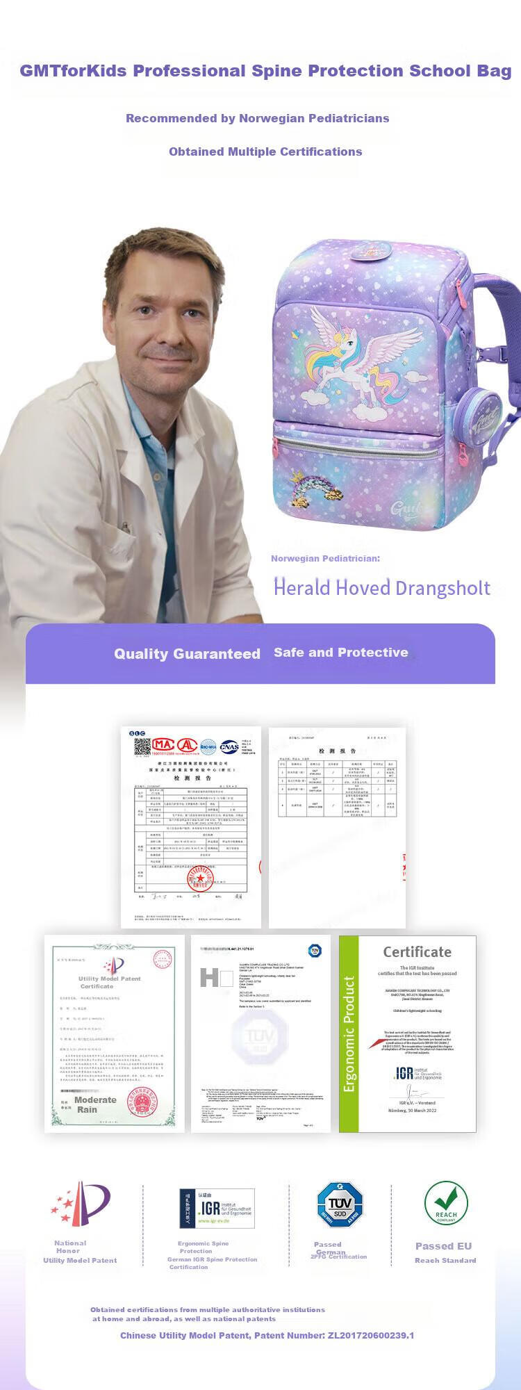 Gmt for Kids Children's Backpack, Lightweight Spine-Protecting And Load-Reducing Shoulder Bag for Primary School Students, Large Capacity Gift for Grades 1-4 Girls, Starlight Mermaid Desig 4