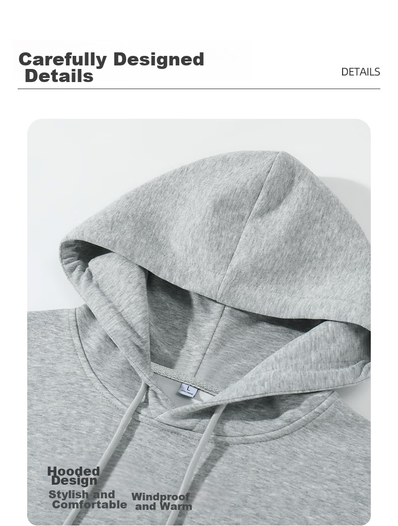 Baleno Hooded Sweatshirt for Men, Spring And Autumn Fashion Trendy Simple Oversized Hoodie, Loose Casual Solid Color Sweatshirt for Me 21