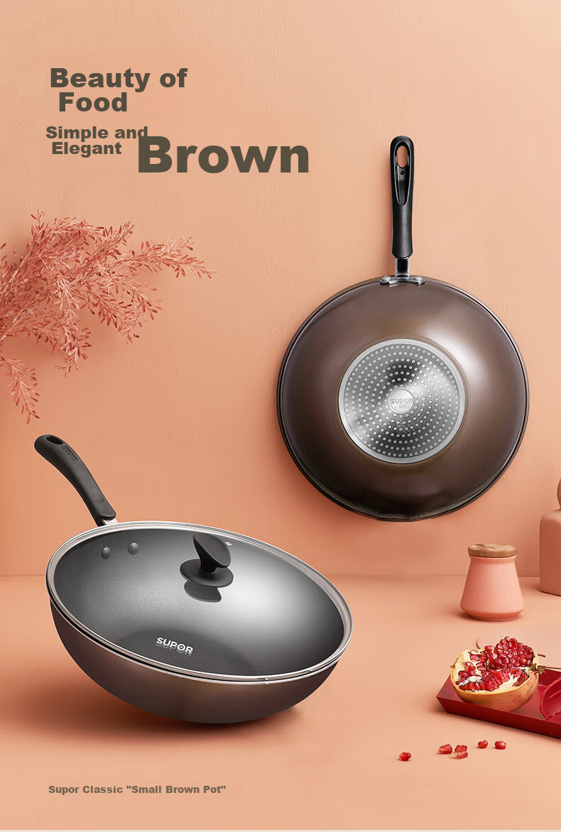 SUPOR Non-Stick Wok, Flat-Bottom Frying Pan for Stir-Frying And Steak Cooking, Low Smoke, 28cm, Gas Stove Specific, EC28JYJ02-N 21