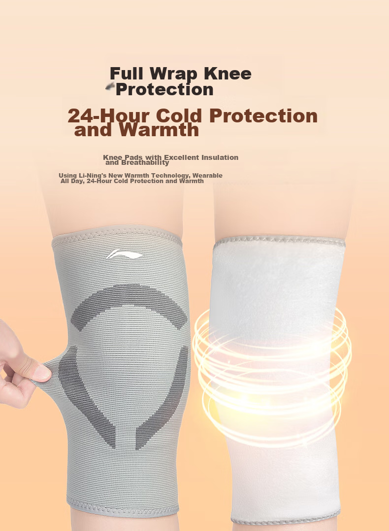 Li-Ning Knee Brace, Warm, for Men And Women, Suitable for Elderly with Cold Legs, Arthritis Protection Sleeve, Inner Wear, Autumn And Winter Leg Guard, Thickened, Cold-Proof Protective Gear 8