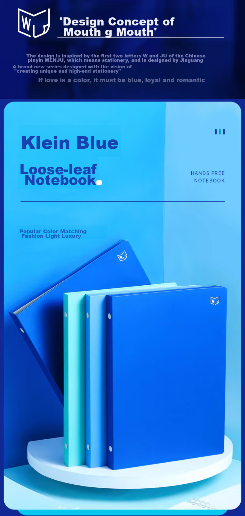 KINGJIM B5 Buckle Ring Klein Blue WJ Series Large Capacity Loose-Leaf Notebook 476TTE-GSBN02 KINGJIM Blue 1