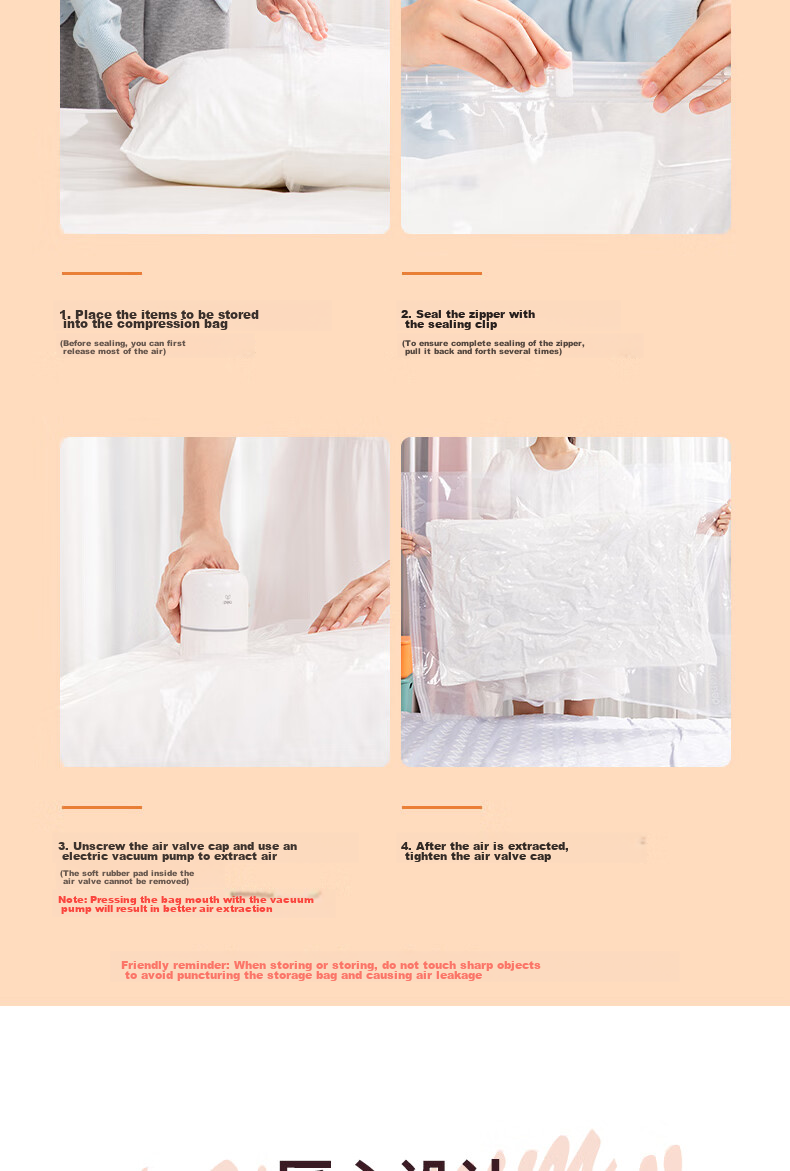 Deli Manual Vacuum Pump Storage Bag Vacuum Compression Pump Specialized for Vacuum Bags, Battery-Free Portable 14930 9