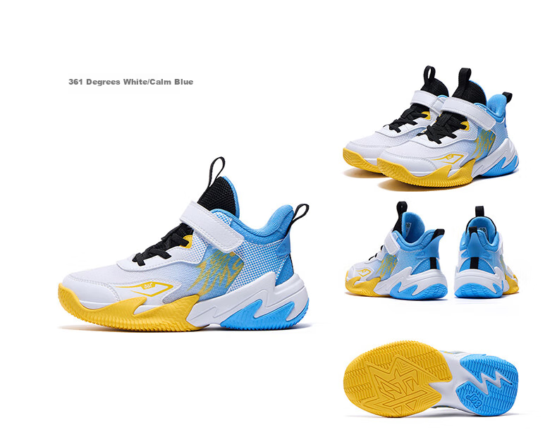 361° Children's Shoes, Hanjiang Kids Basketball Shoes, Size 25, All-Season Hard Ground Wear-Resistant Practical Training Sports Class Basketball Shoes, Purple, Size 27.5 17
