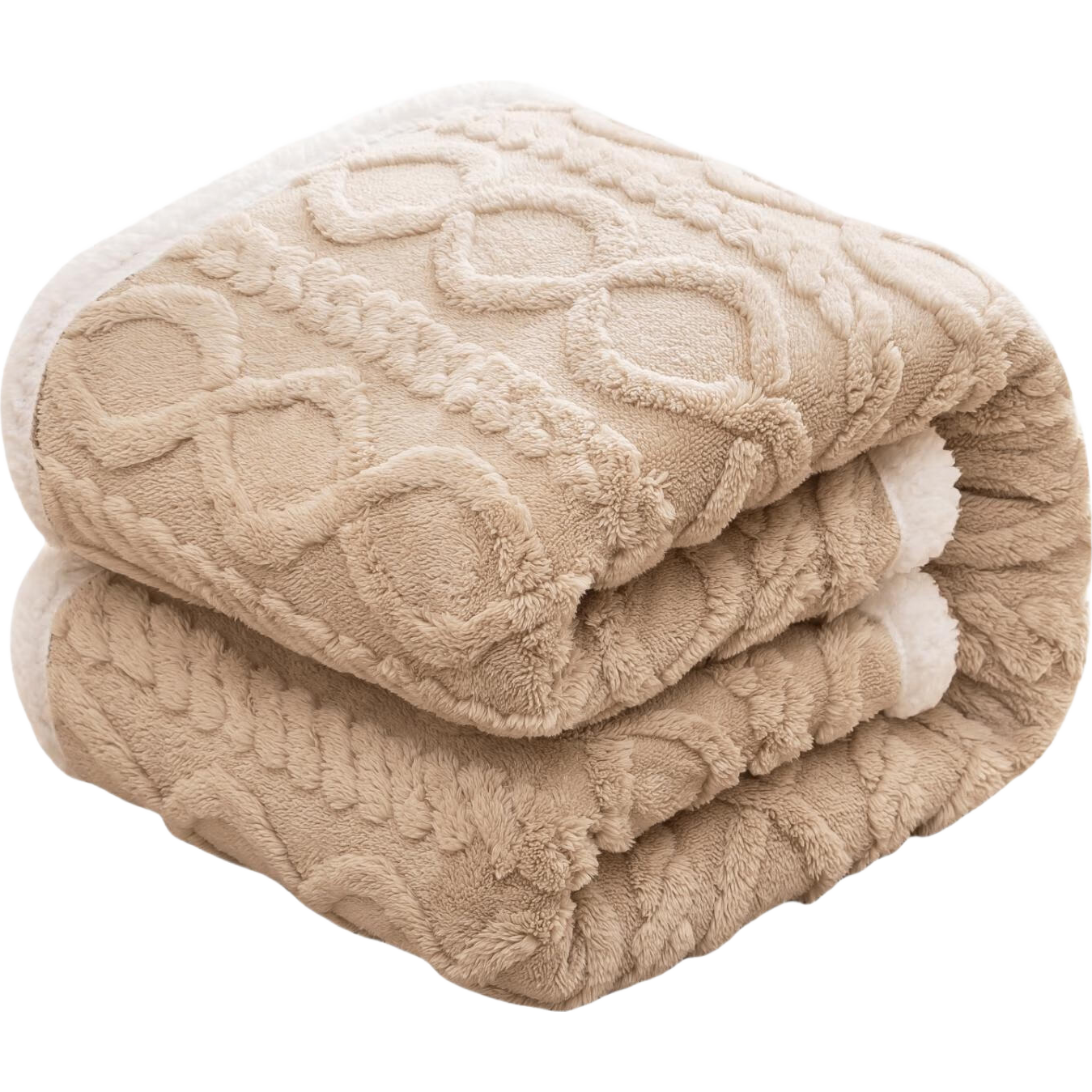 JD Original Lazy Large Sweater Blanket, 1500g Taffy Double-Layer Thickened Nap Blanket, Light Khaki, 1.5x2m