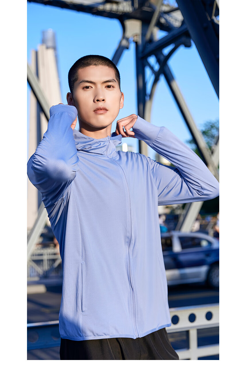 BURUITE Men's Summer UV Protection Lightweight Breathable Sunshade Ice Silk Skin Jacket Outdoor Fishing Windbreaker 12