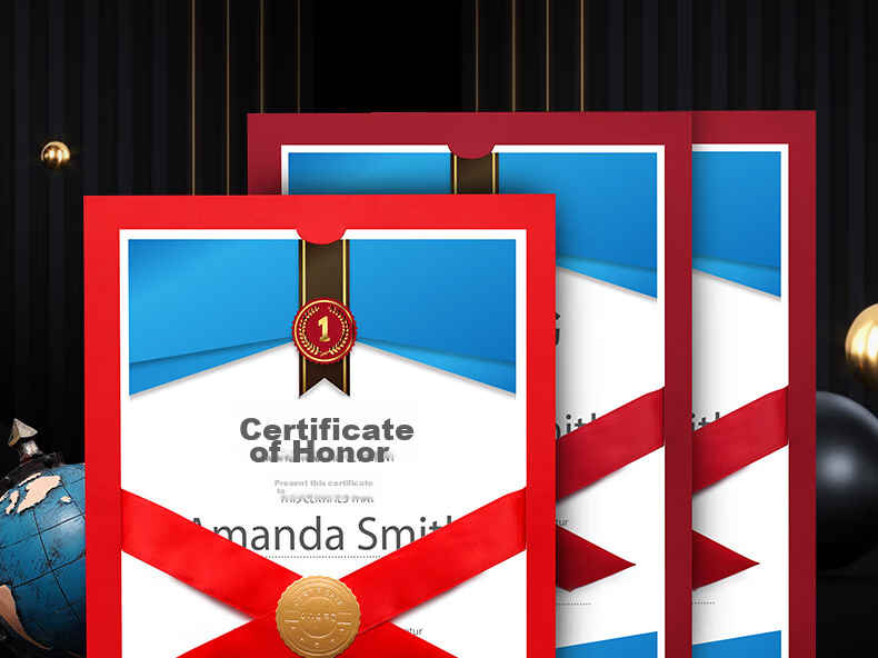 Weiji A4 Horizontal Ribbon Knot Honor Certificate, Appointment Letter, Graduation Certificate Cover, Customized European-Style Certificate, Award Certificate, Document Frame, Certificate Set, Wine Red, 406H-WRD/5 24