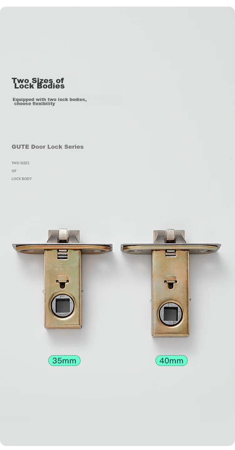 GUTE Bathroom Door Lock, Interior Bedroom Door Lock, Keyless Toilet Bathroom Washroom Door Lock, Brushed Finish, Universal Model 6