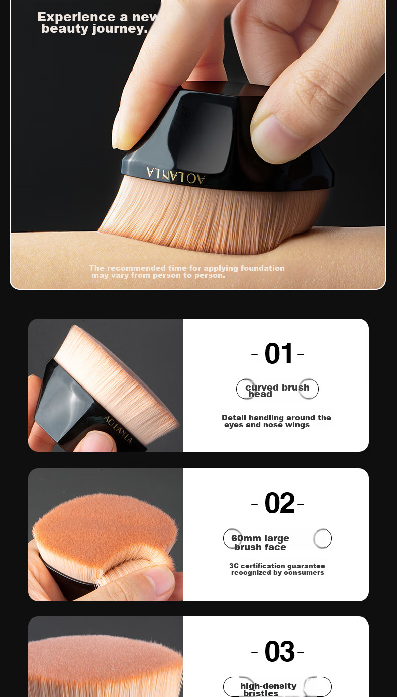 AOLANLA Portable Powder Brush No. 124, Loose Powder Blush Setting Brush, Soft And Skin-Friendly, Multifunctional Makeup Brush, Single Piece with Brush Case 8