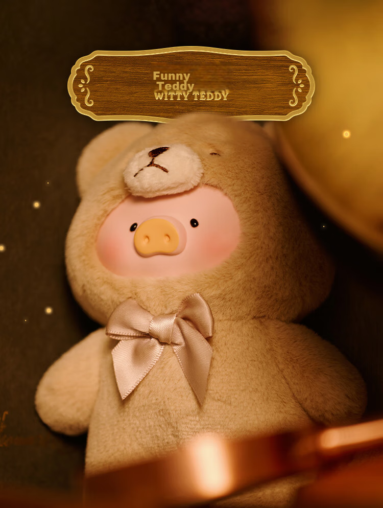 52TOYS LuLu Pig Retro Teddy Toy Store, Plush Stuffed Animal Keychain, Whole Box of 6 Pieces, National Day Gift 13