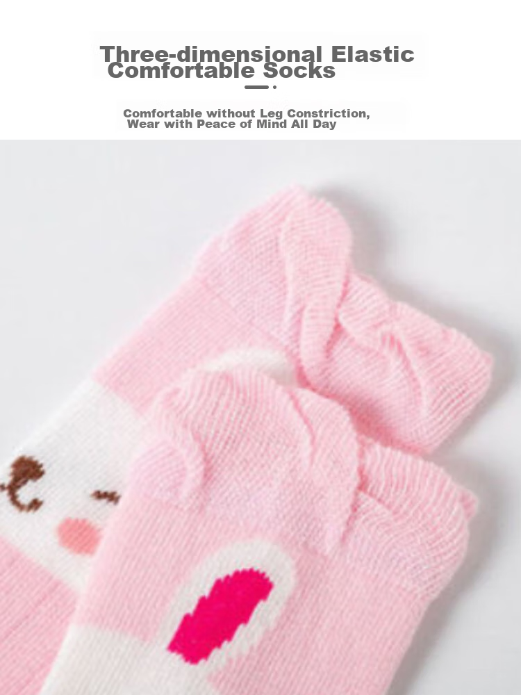 9I9 Baby Socks, Spring Autumn Winter Mid-Calf Socks, Non-Slip Newborn Children's Floor Socks, Loose Top, 3 Pairs, 0-1 Year Old, A371 8