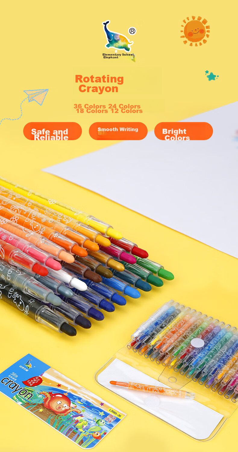 Lepusheng Children's Crayons, Clean Hands Oil Pastel Pencils, Colored Pencils, Oil Pastel Sticks, 18 Colors, Crayon Set, Art Tools, Drawing Pencils, Oil Pastel Sticks L3007, Art Education Tools 1