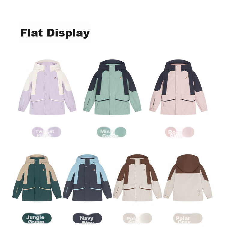 Hush Puppies Children's Triple-Protection Jacket, Spring And Autumn Outdoor Hooded Windbreaker for Boys And Girls, Polar Gray, Size 140 17