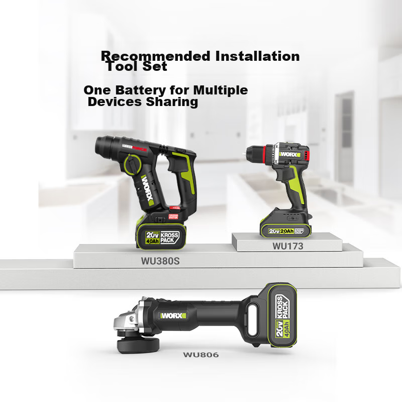 WORX 20V Brushless Lightweight Rotary Hammer Drill WU380S (4.0 Single Battery) Electric Drill, Rechargeable Dual-Use Lithium Battery Concrete Drill