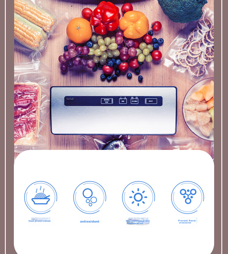 Deli Vacuum Sealing Machine, Food Preservation Packaging Machine for Home And Commercial Use, with Food Vacuum Sealing Bags, Safe Food Grade Material, 30*40CM/50 Pieces, Upgraded Version 14917 5