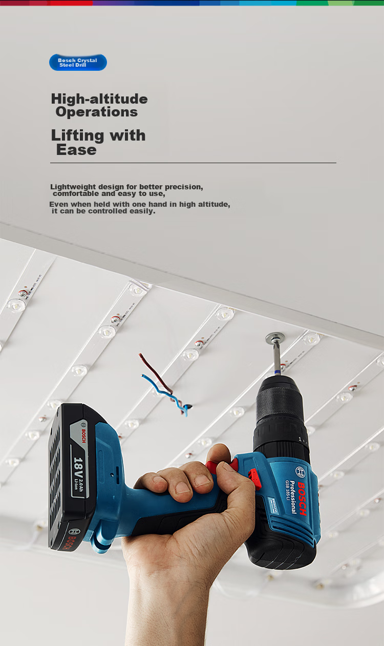 BOSCH Electric Drill, Impact Drill, Power Screwdriver, Wall Drilling, Brushless Lithium Battery GSB185 18V Single Battery Xiaohaxia Set 10