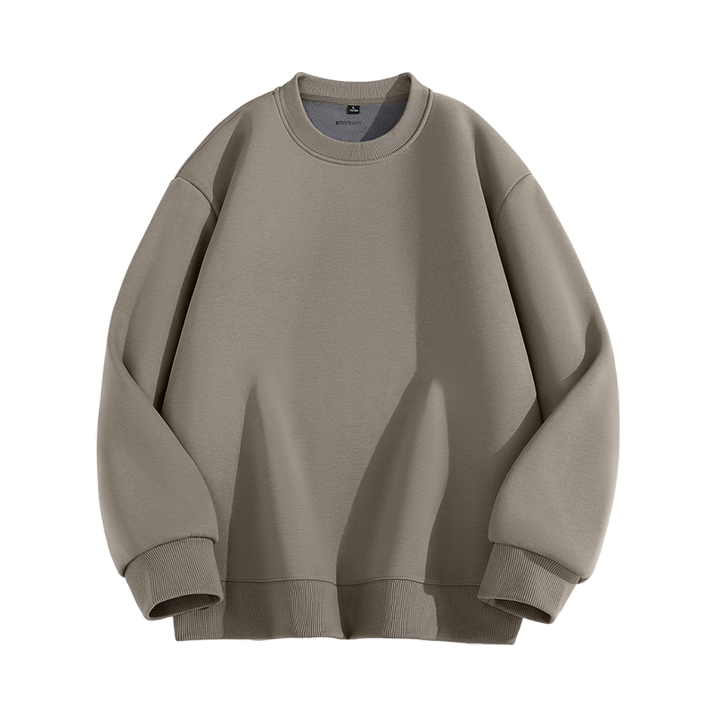 Hodo [Thermal Microfleece] Men's Crew Neck Sweatshirt Fleece Lined Thickened Casual Youth Cold-Resistant Pullover Autumn Winter