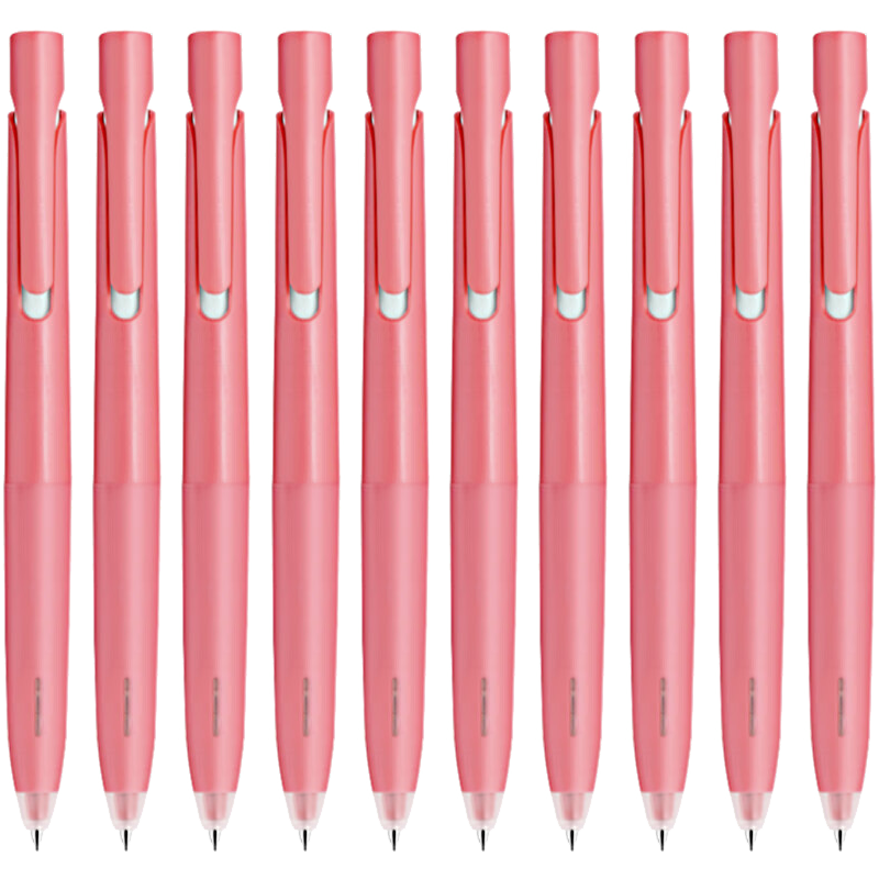 ZEBRA bLen Gel Pen, 0.38mm Bullet Tip, Quick-Drying Retractable Signing Pen, Student Financial Office Pen, JJXZ66, Coral Pink Barrel with Black Ink, Pack of 10